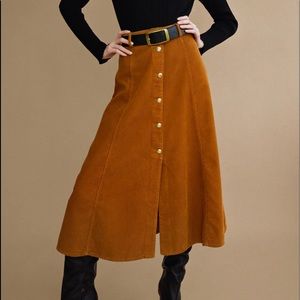 MIDI cord skirt large or XL Rust